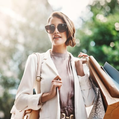 Women shopping downtown near The Ellington in New York, New York