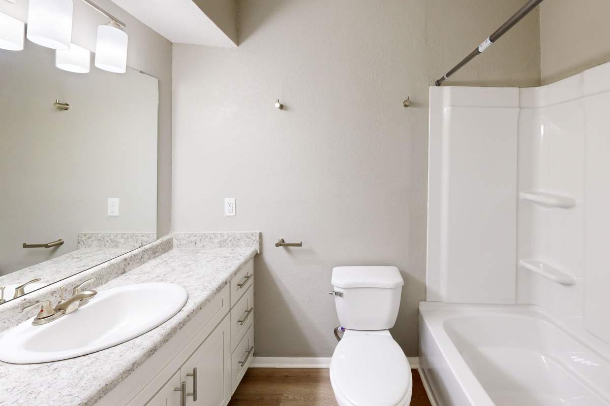 Updated resident bathroom at Creekside in San Angelo, Texas