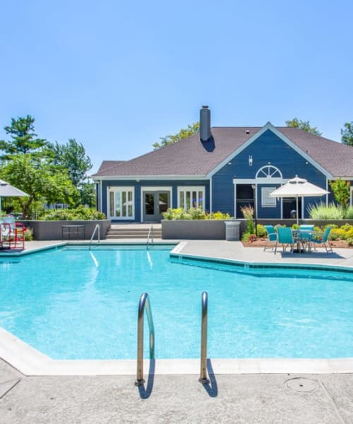 Swimming pool at Steeplechase Apartments in Largo, Maryland