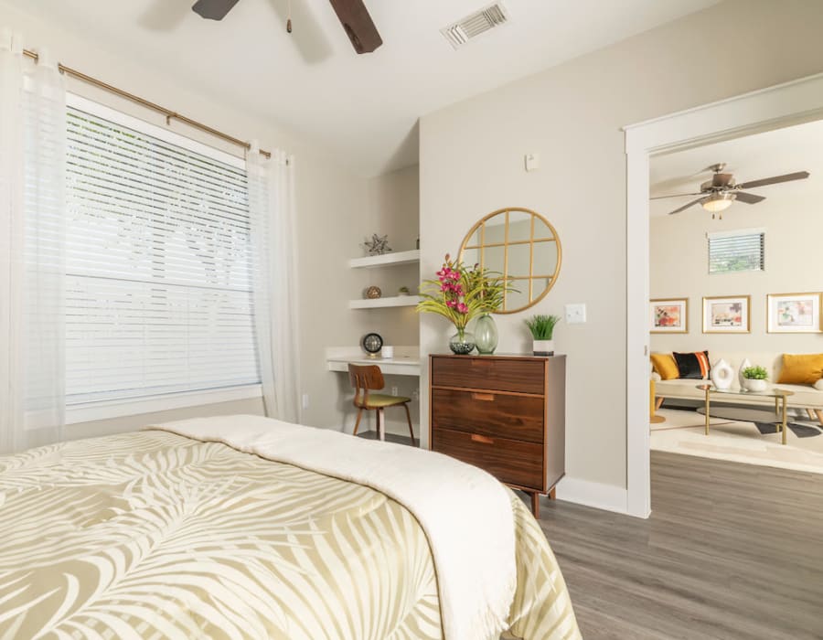 Model bedroom at Cantera at Towne Lake in Cypress, Texas