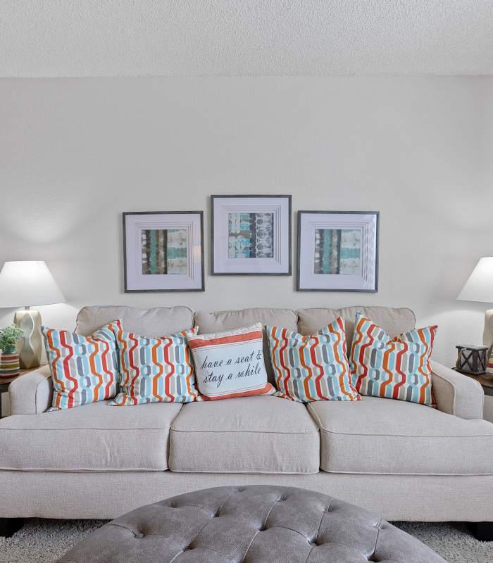 Living room at Tammaron Village Apartments in Oklahoma City, Oklahoma