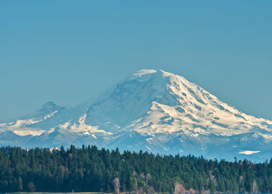 A view of Mt. Rainier in Tukwila, Washington