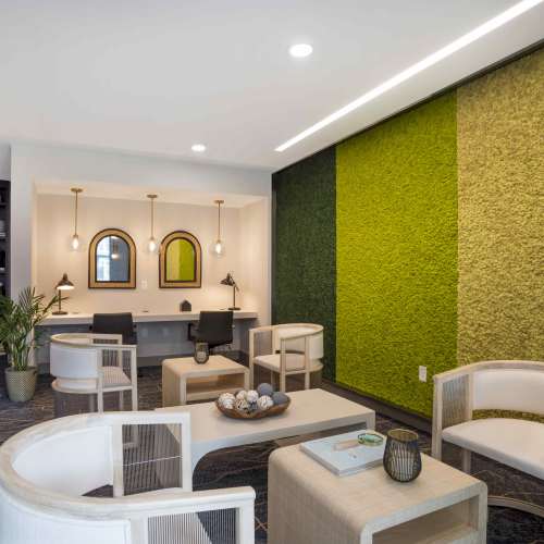 Indoor lounge at The Oliver in Charlotte, North Carolina