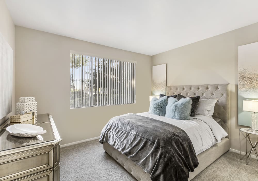 Bedroom with natural light at Meridian at Stanford Ranch in Rocklin, California