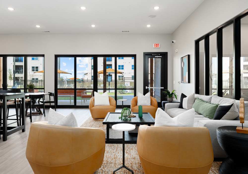 Clubhouse with multiple windows at Walnut Springs in Seguin, Texas