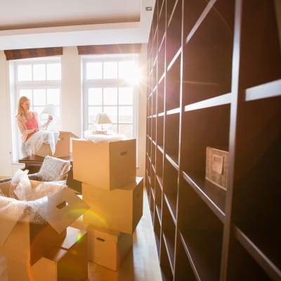 Storage shelves in a home at Osprey Point in Virginia Beach, Virginia