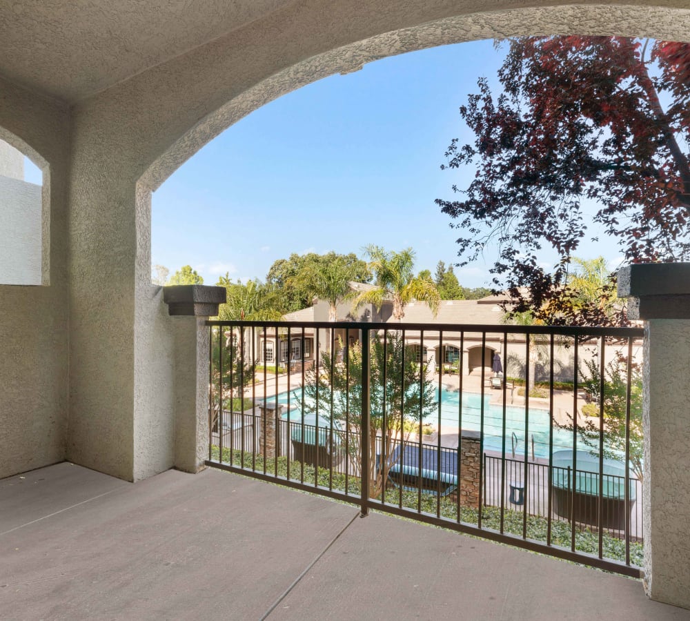 Private Patio at apartments in Vacaville, California