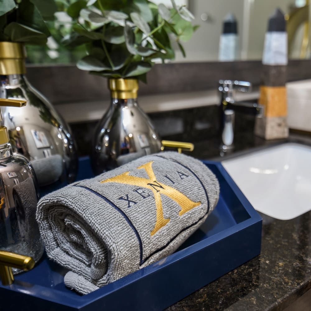 Luxurious bathrooms at Xenia Apartments in Golden Valley, Minnesota