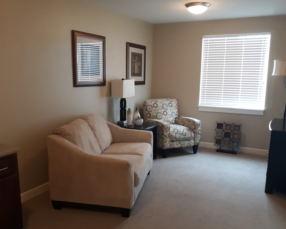 Living room at Emery Place in Robins, Iowa.