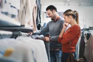 Couple shopping for clothes near Canadian River Rental Homes in Okemah, Oklahoma