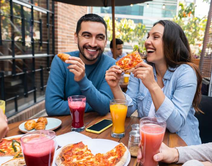 Residents enjoying their food in their favorite restaurant at Schaumburg, Illinois