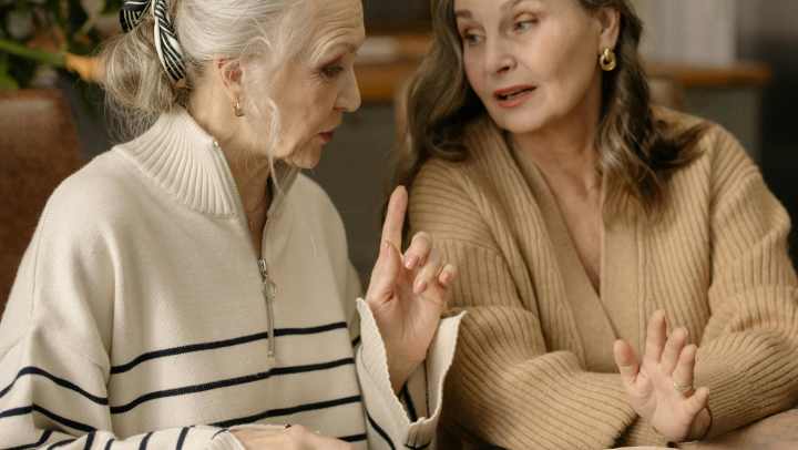 Two women having a conversation