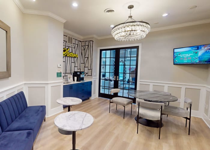 Resident lounge at The Village at Stetson Square in Cincinnati, Ohio