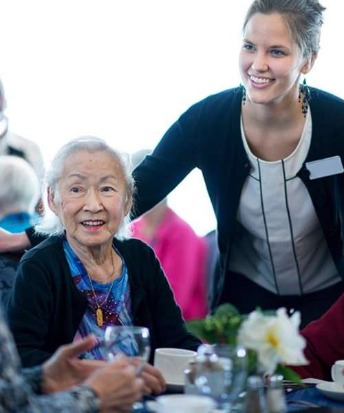 Residents having lunch together at Regency Fallbrook in Fallbrook, California