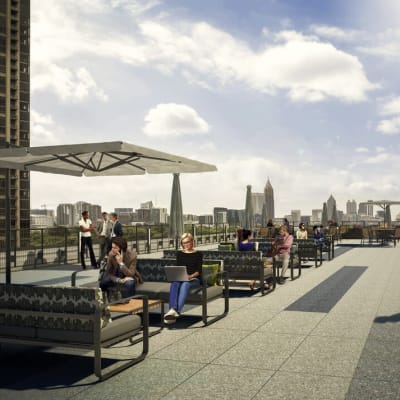 Outdoor seating near Altitude in Atlanta, Georgia