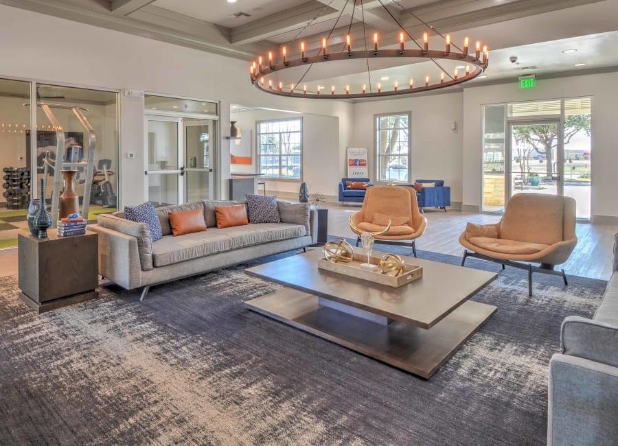 View of the clubhouse at The Atlantic Stonebriar in The Colony, Texas
