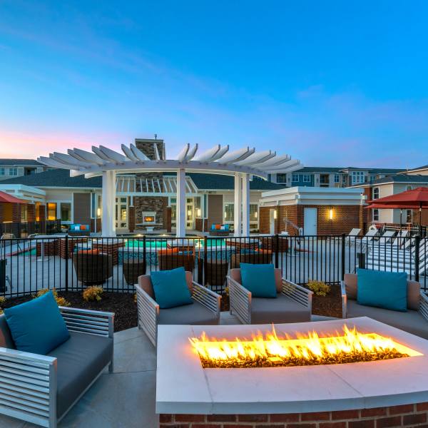 Stylish firepit at Infinity at Centerville Crossing, Virginia Beach, Virginia