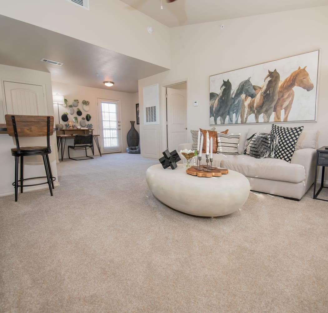Spacious loft living space at Portico at Friars Creek Apartments in Temple, Texas