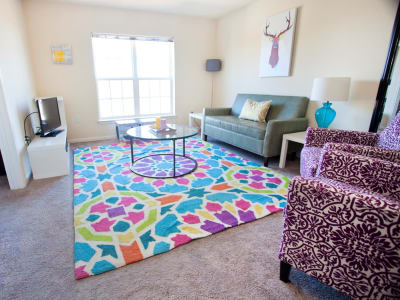 Spacious living room in model home at The Village of Meadowview in Boone, North Carolina