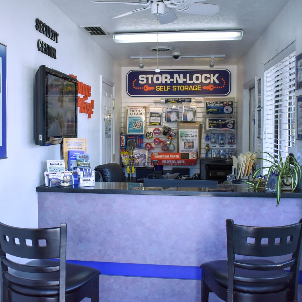 Inside the welcoming office at STOR-N-LOCK Self Storage in Boise, Idaho