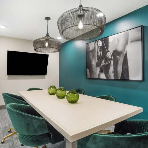 Business room for the residents at The Oliver in Charlotte, North Carolina