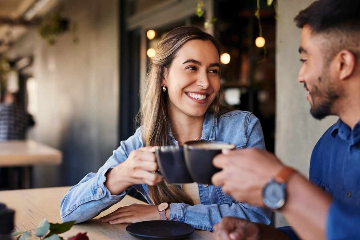 A resident couple enjoy coffee at their favorite spot near Weston Reserve Apartments, Morrisville, North Carolina