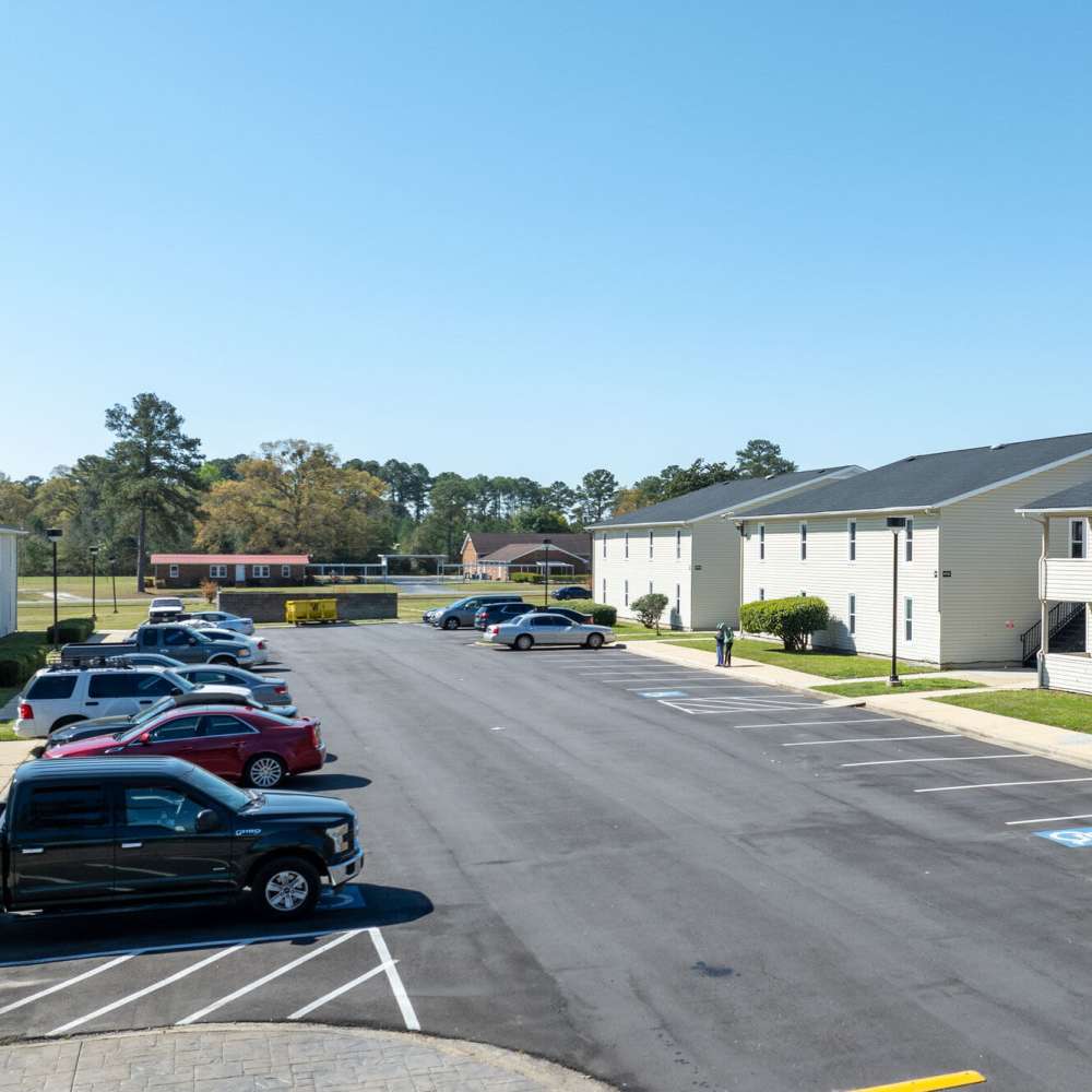 Community parking at Ramsey Pines in Fayetteville, North Carolina