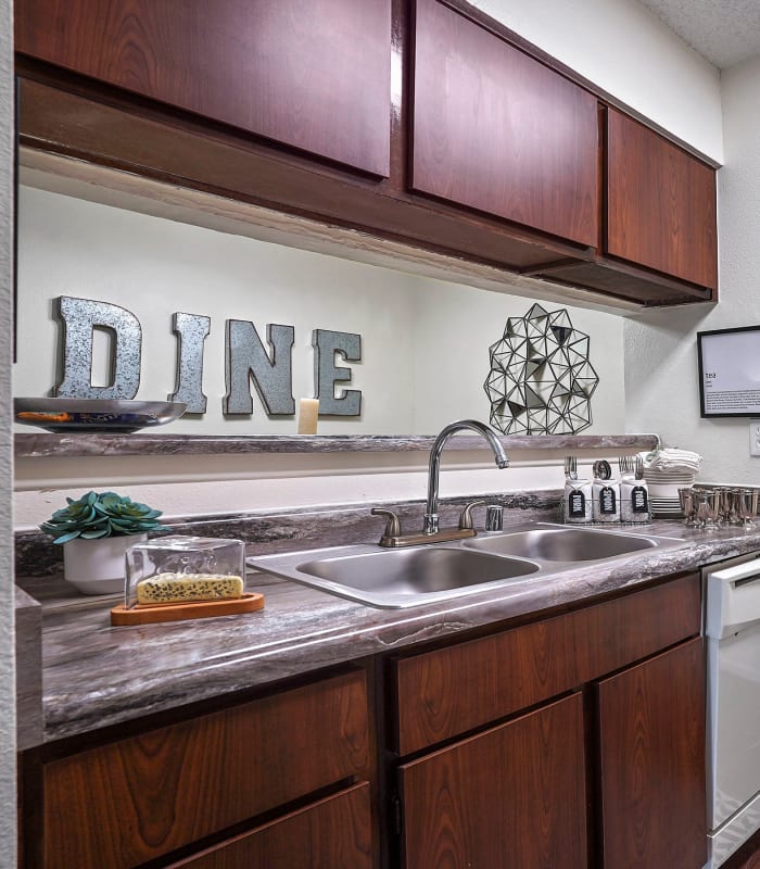 Modern kitchen at The Chimneys Apartments in El Paso, Texas