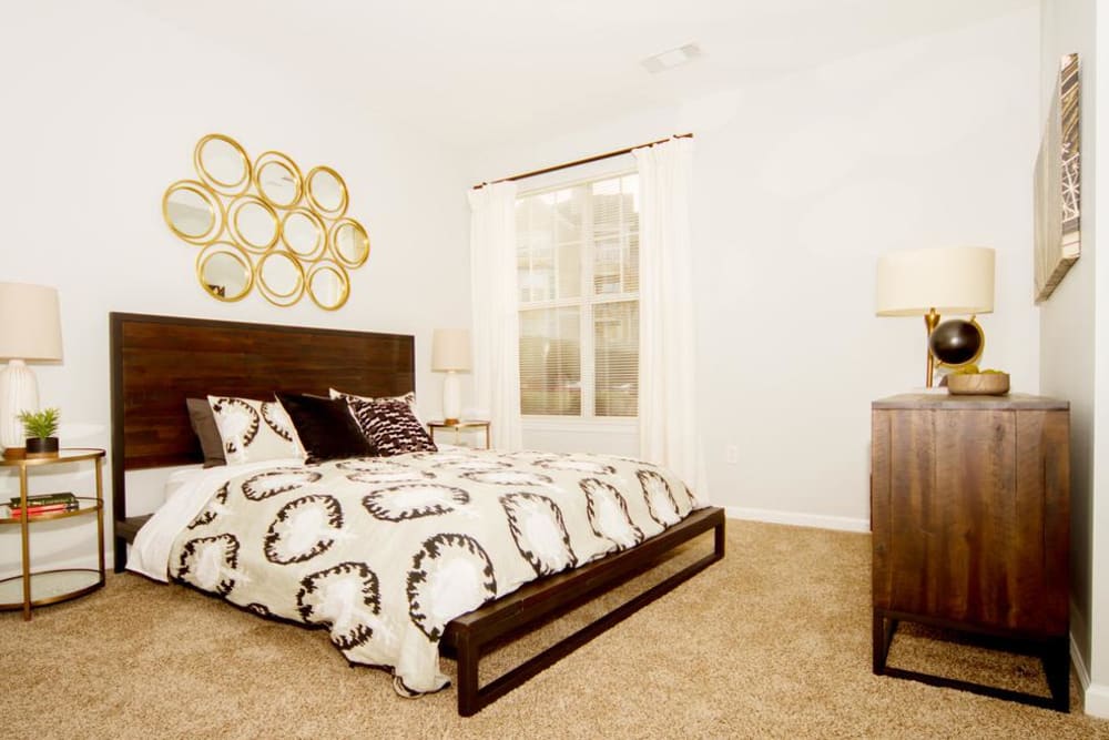 Spacious carpeted bedroom ready for move in at Dakota Mill Creek in Buford, Georgia