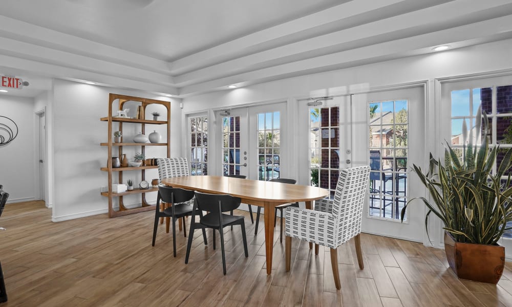 Dining area at The Crest Apartments in El Paso, Texas