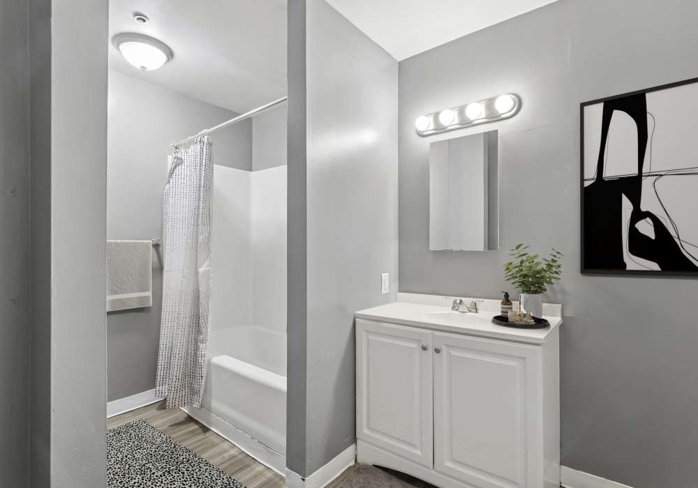 Bathroom at Elmore Apartments in Cincinnati, Ohio