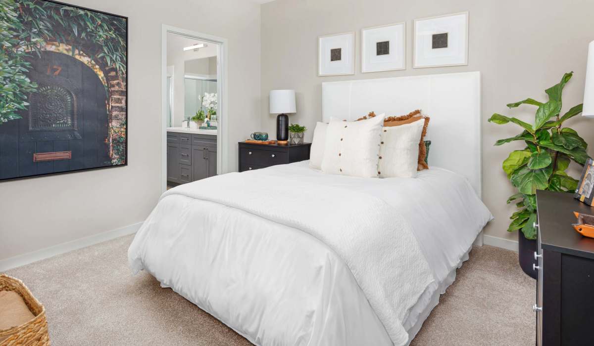 White Bedroom with plant at Atwell at Folsom Ranch in Folsom, California
