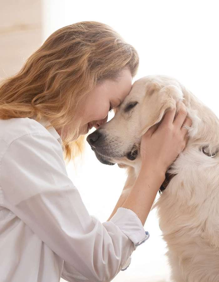 Girl with her dog 