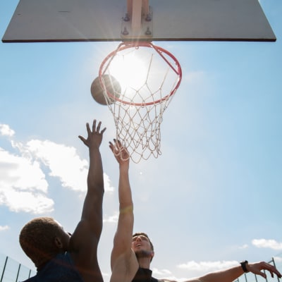 A basketball court at Olympic Grove in Joint Base Lewis McChord, Washington