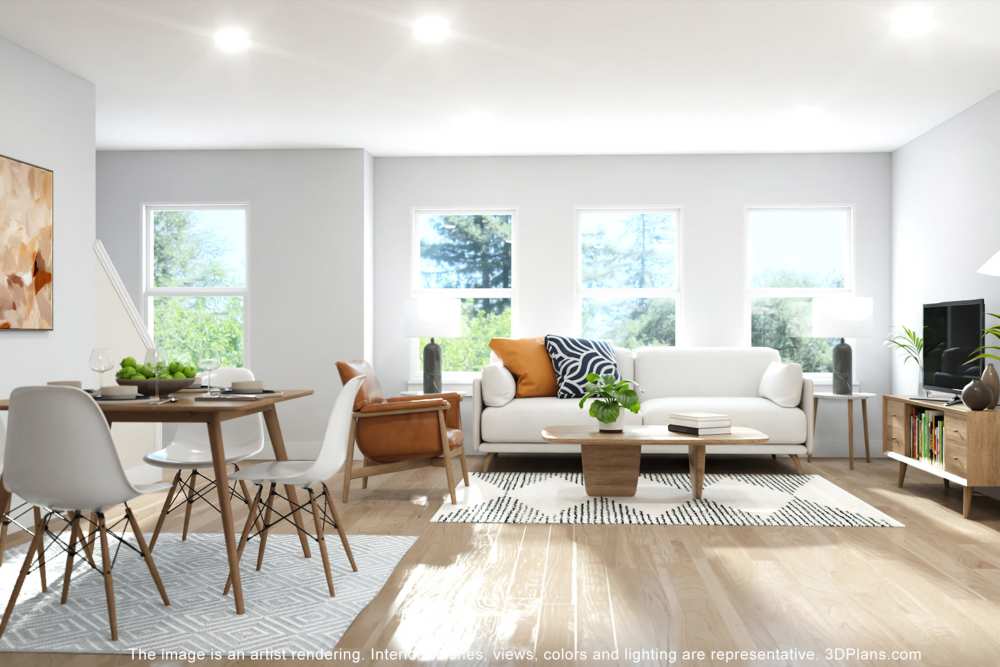 A view of the living room and dinning area at Hampton Square in Cherry Hill, New Jersey