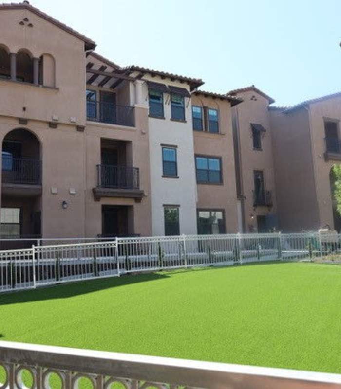 Off-leash bark park at The Courtyards Pacific Village in San Diego, California
