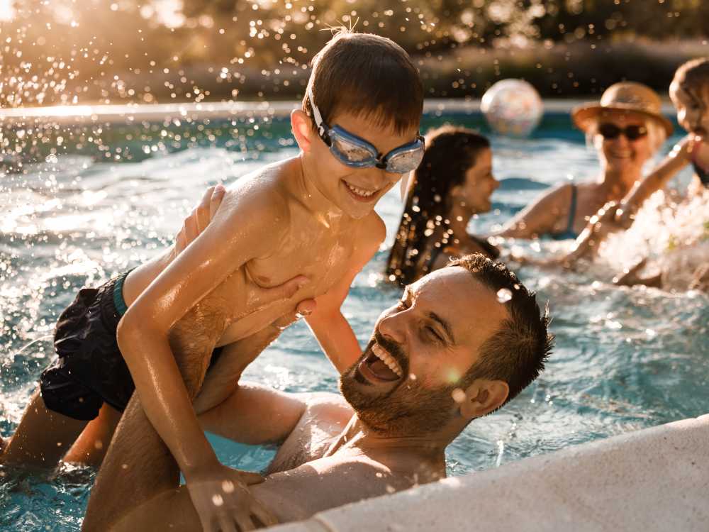 Residents enjoying pool at Randall Highlands in North Aurora, Illinois