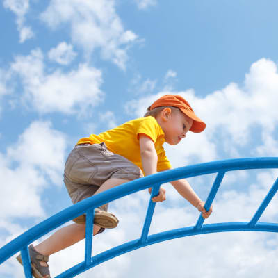 A child playing at a playground at Prospect View in Lakeside, California