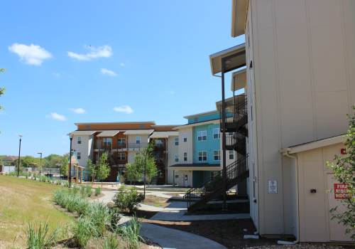 Greenery all around at Live Oak Trails in Austin, Texas