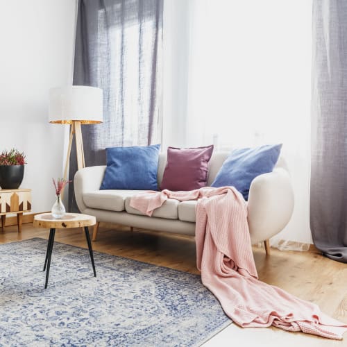 A furnished living room at Desert Winds in Fallon, Nevada