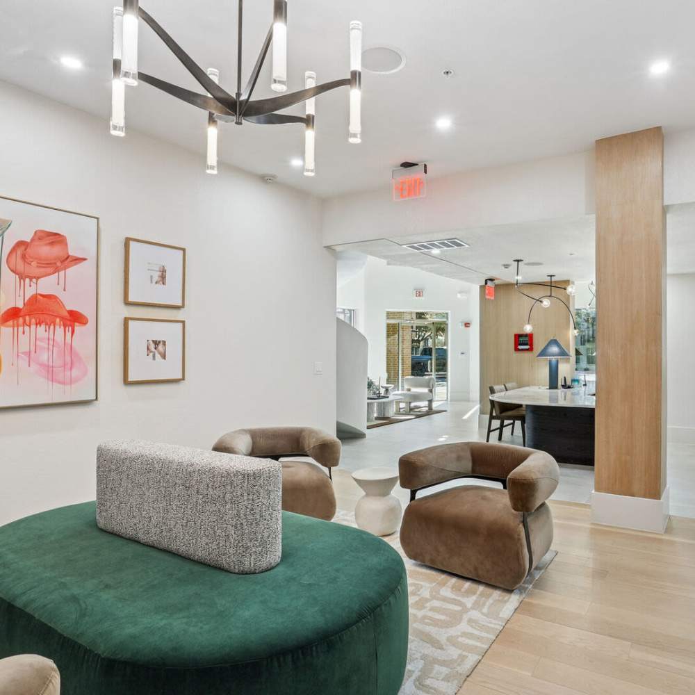 Clubhouse with premium interiors at Dorian and Encore in Plano, Texas