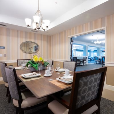 Private dining room at The Sanctuary at St. Cloud in St Cloud, Minnesota