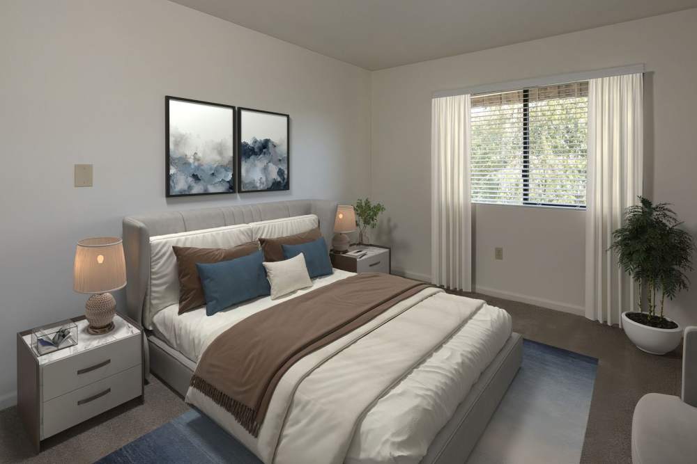 Bedroom at Campus Commons Senior Living Ray Stone Inc. in Sacramento, California