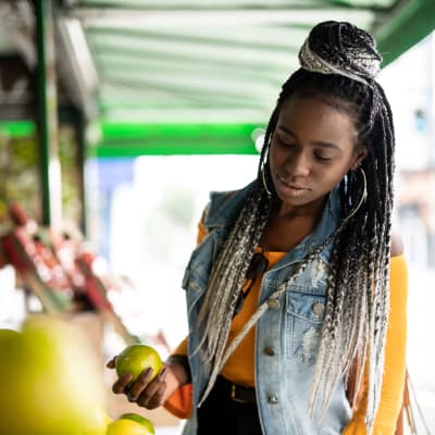 Shopping at a farmers market near Park Sorrento in Bakersfield, California