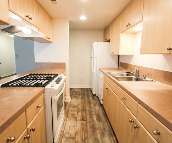 Apartment kitchen at Hilleary Park in San Diego, California