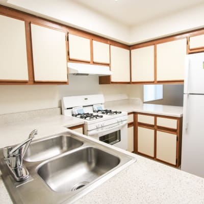 A kitchen at Lofgren Terrace in Chula Vista, California
