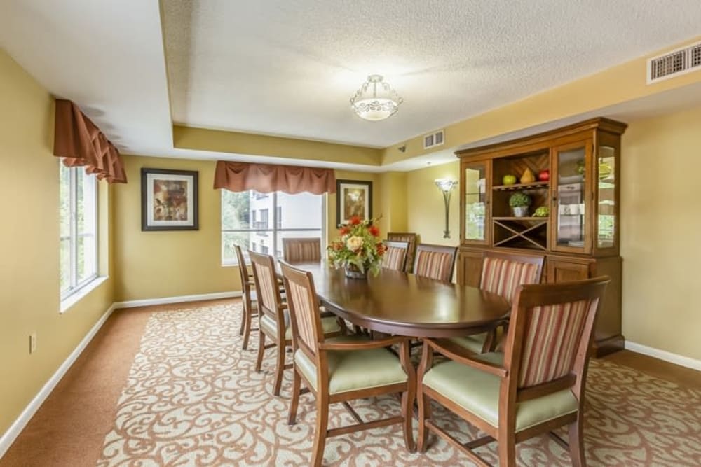 A private dining room at Grand Villa of Sarasota in Sarasota, Florida