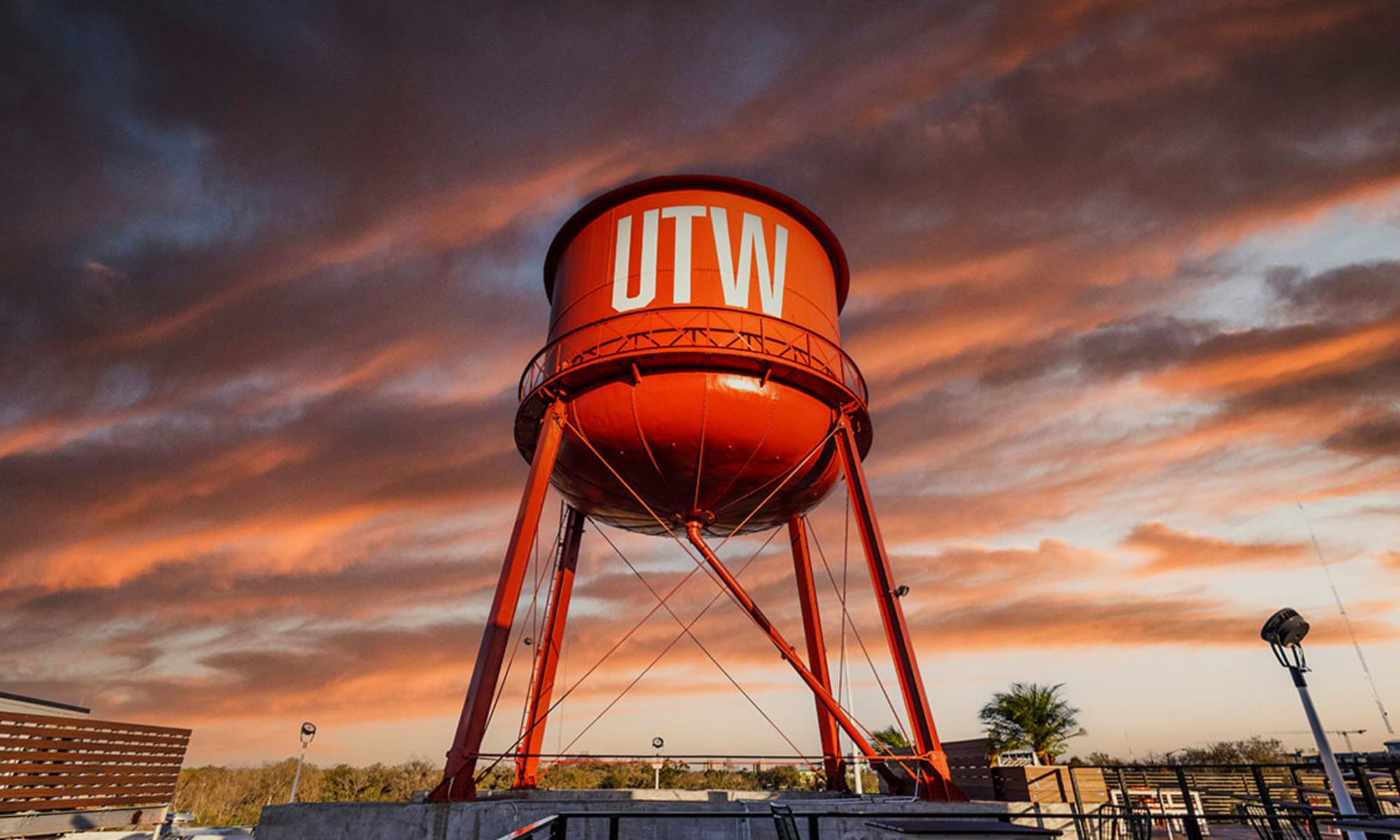 UTW water tower on top the building at Union Terminal Warehouse in Jacksonville, Florida