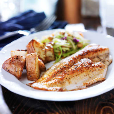 A chef-created dish in the restaurant quality dining room at Westminster Memory Care in Lexington, South Carolina