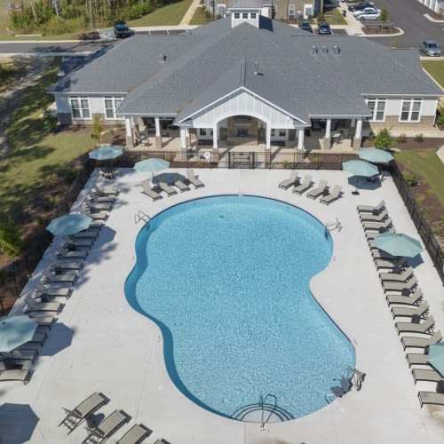 Drone view of apartments at Hudson at Carolina Colours in New Bern, North Carolina